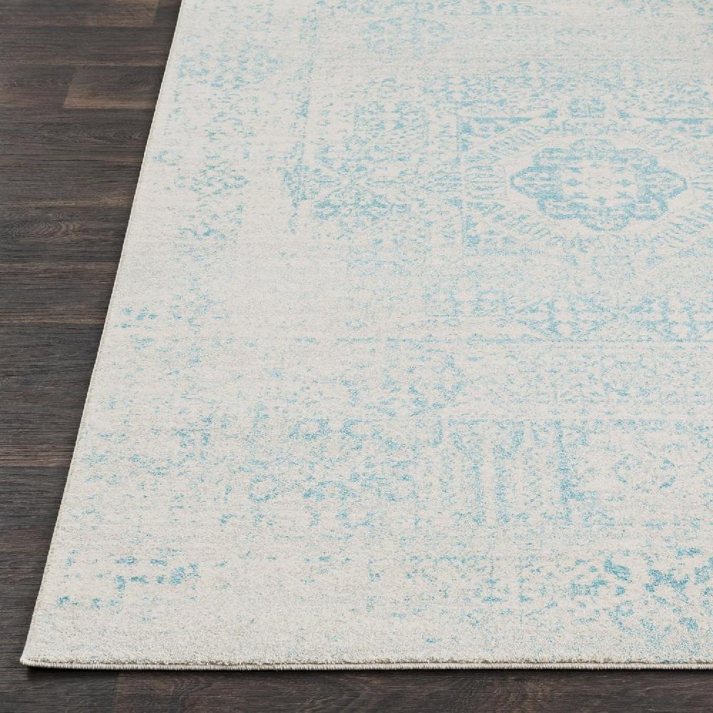 Artistic Weavers Valeria Dark Blue Light Gray And Beige Updated Traditional Area Rug 7’10” X 10’3(3’11” X 5’7″ Light Teal)