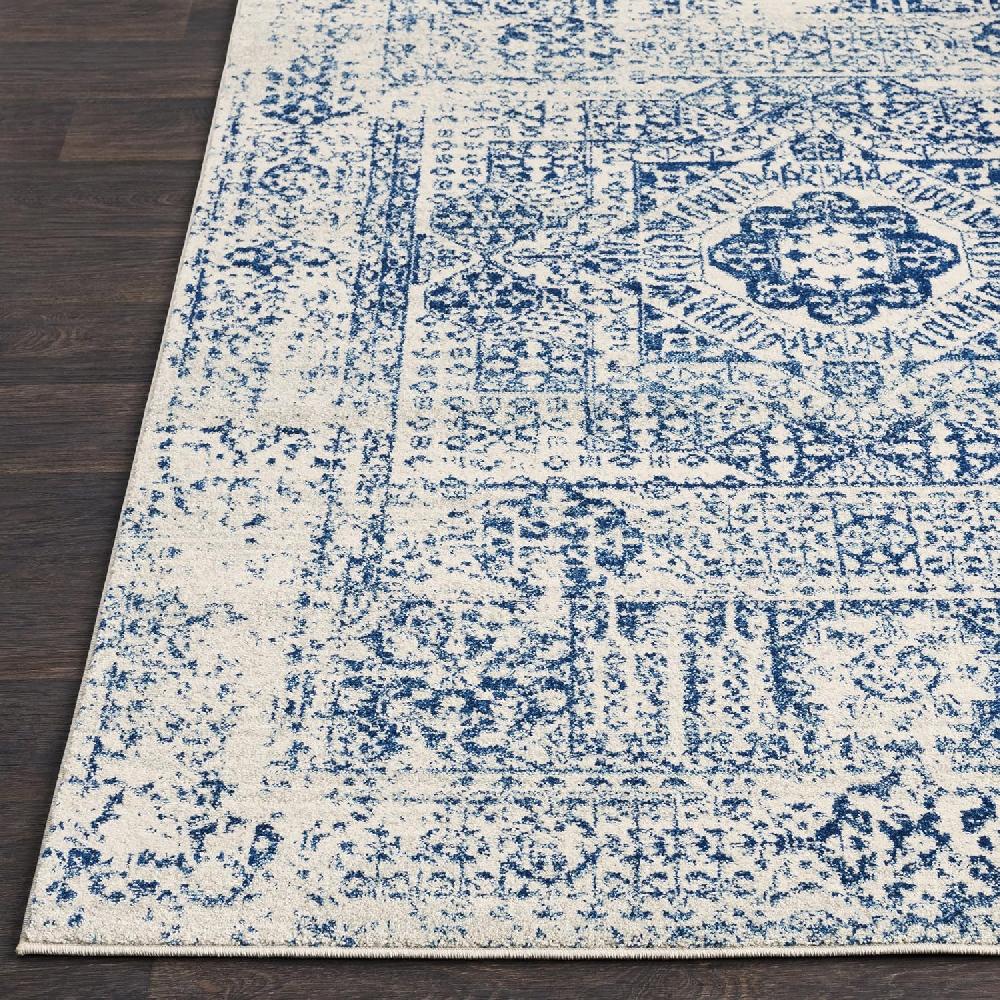 Artistic Weavers Valeria Dark Blue Light Gray And Beige Updated Traditional Area Rug 7’10” X 10’3(5’3″ X 7’3″ Blue)