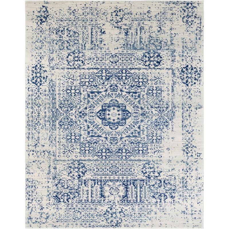 artistic weavers Valeria Dark Blue Light Gray and Beige Updated Traditional Area Rug 7’10” x 10’3(9’3″ x 12’6″ Blue)