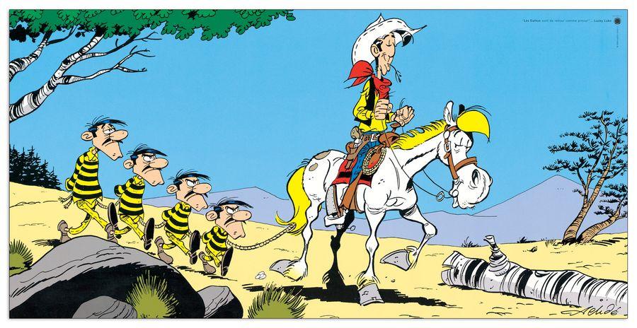 artopweb Achde - Lucky Luke E Les Daltons Decorative MDF Panel (100x50cm)