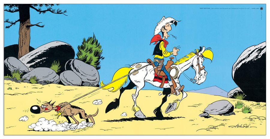 artopweb Achde - Lucky Luke E Ran Tan Plan Decorative MDF Panel (100x50cm)