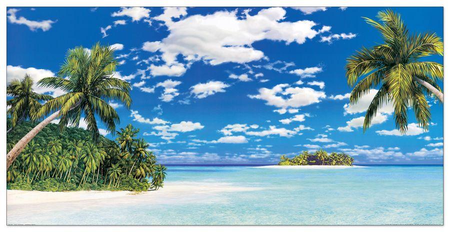 artopweb Amstici - Isola Tropicale Decorative MDF Panel (100x50cm)