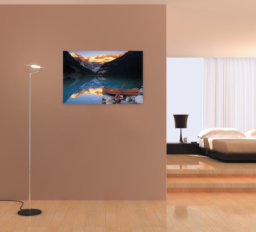 Artopweb Anonymous - Canoe On Lake Louise Decorative MDF Panel (90x60cm)