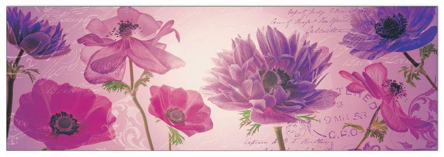 artopweb Anonymous - Flowers In Purple Decorative MDF Panel (90x30cm)