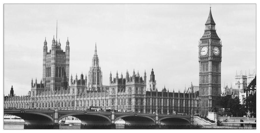 artopweb Anonymous - Houses Of Parlament & Big Ben In London Decorative MDF Panel (100x50cm)