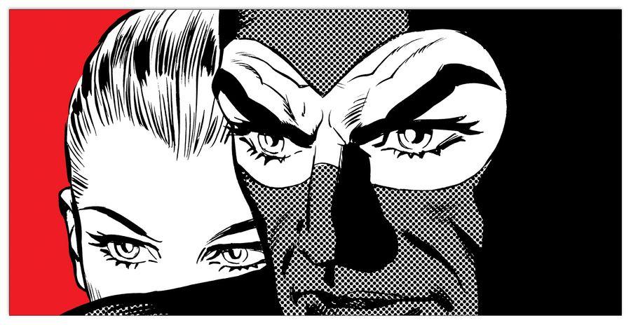 artopweb Astorina - Eva & Diabolik Decorative MDF Panel (100x50cm)