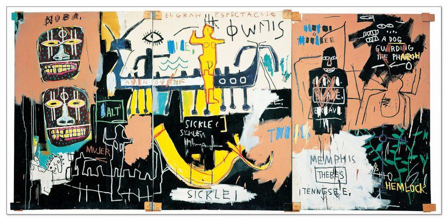 artopweb Basquiat - El Gran Espectaculo (History Of Black People) Decorative MDF Panel (138x65cm)
