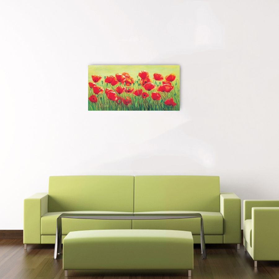 Artopweb Bernhardt - Klatschmohnwiese Decorative MDF Panel (138x69cm)