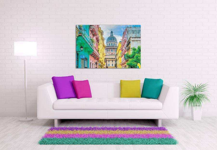 Artopweb Bertsch - Hauser In Calle Barcellona Havanna Decorative MDF Panel (120x80cm)