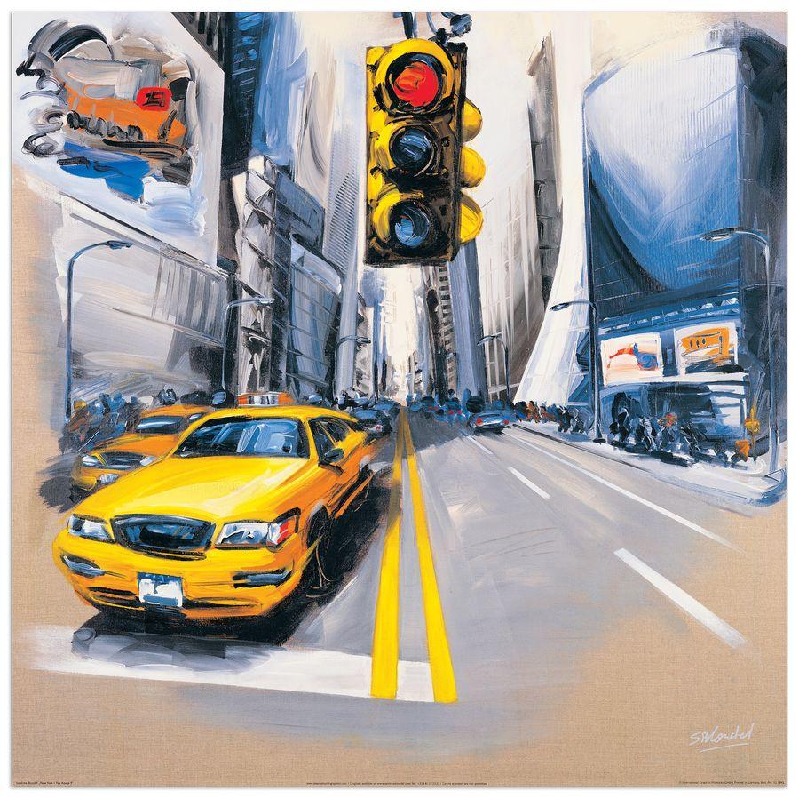 artopweb Blondel - New York Feu Rouge II Decorative MDF Panel (70x70cm)