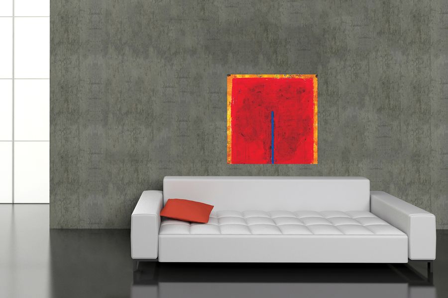 Artopweb Bohnekamp - Contrasting Red Decorative MDF Panel (98x98cm)