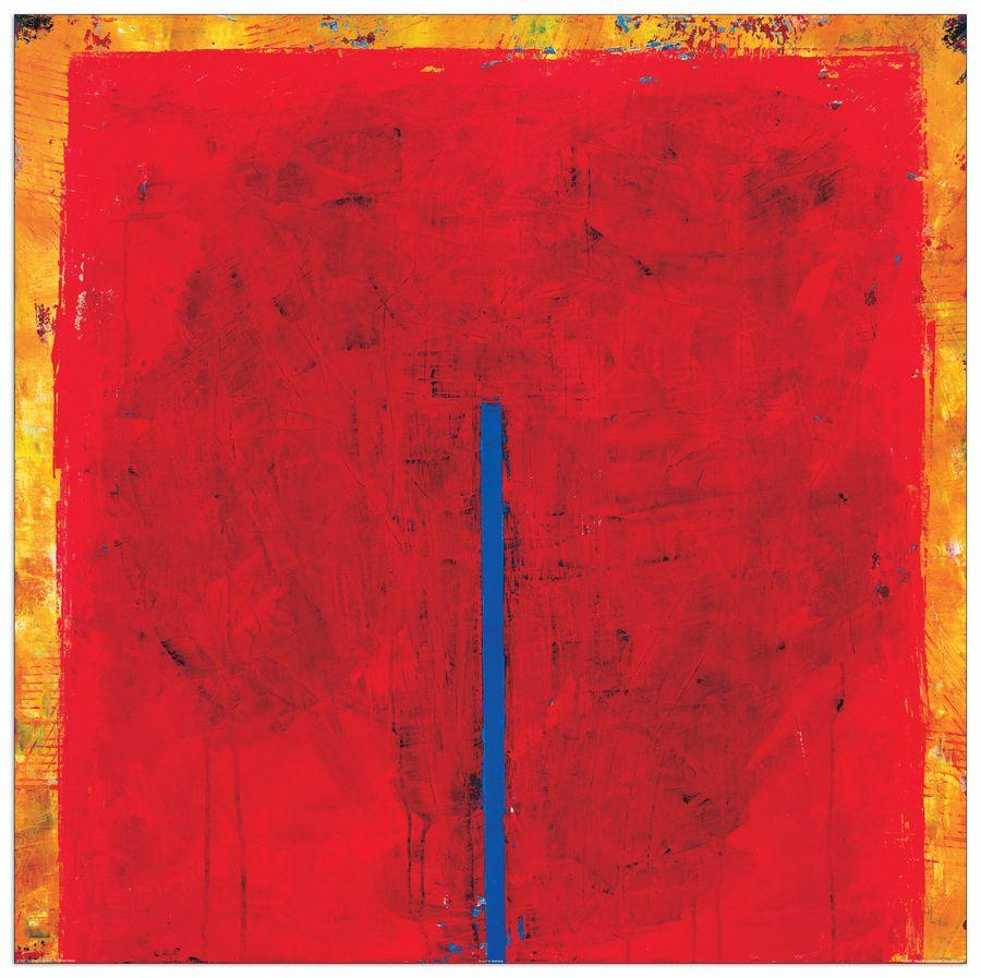 artopweb Bohnekamp - Contrasting Red Decorative MDF Panel (98x98cm)