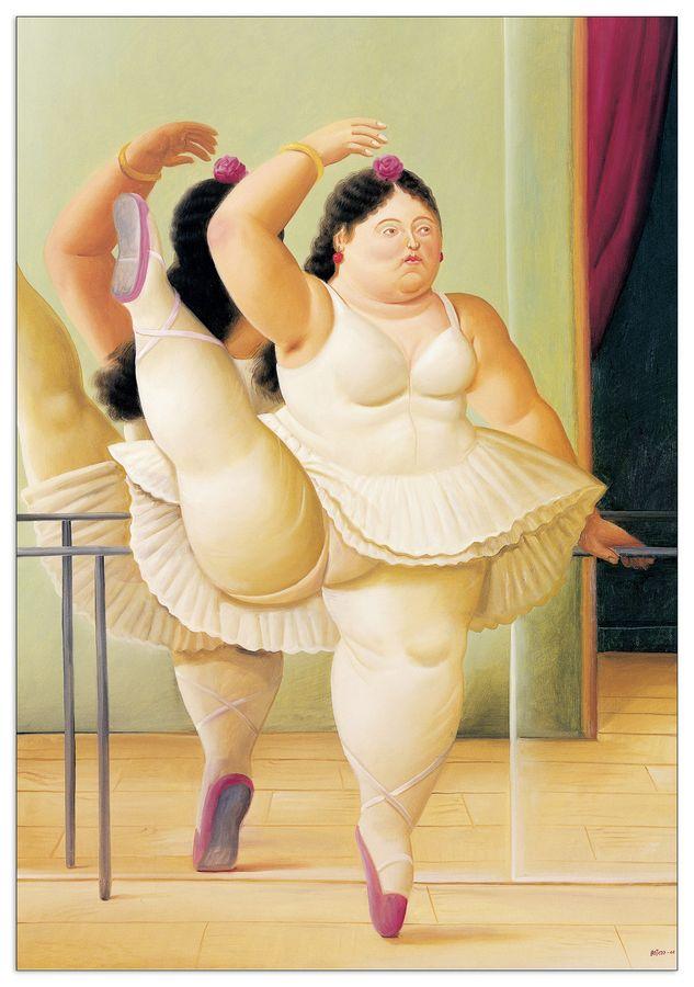 artopweb Botero - Ballerina to the Handrail Decorative MDF Panel (60x80cm)