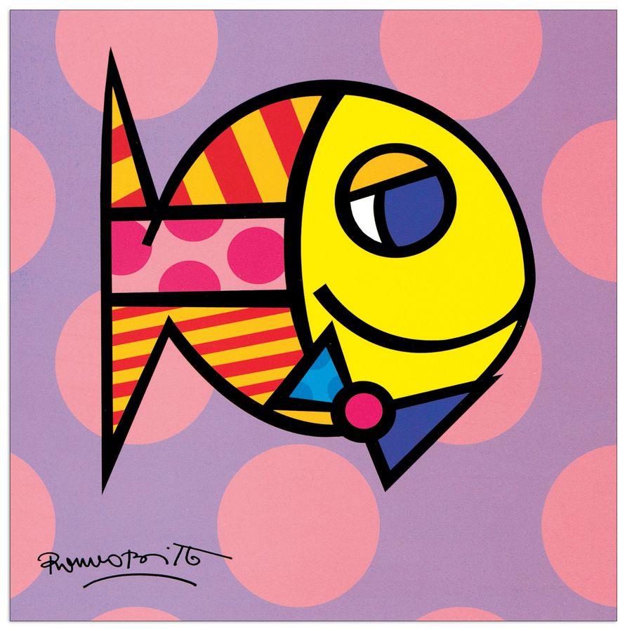 artopweb Britto - Striped Fish Decorative MDF Panel (19x19cm)
