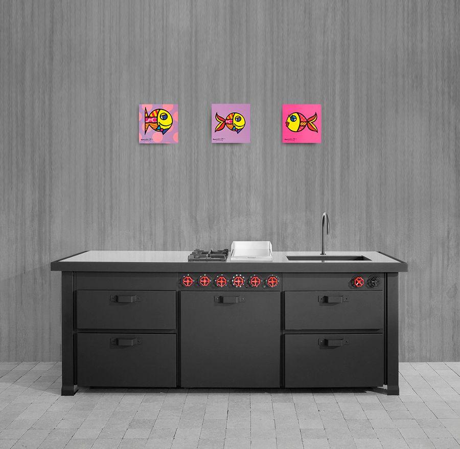 Artopweb Britto - Swimmingly Pink Decorative MDF Panel (19x19cm)