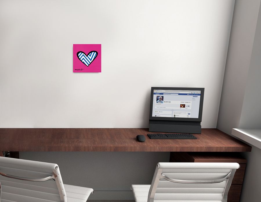 Artopweb Britto - Zig Zag Love Decorative MDF Panel (19x19cm)