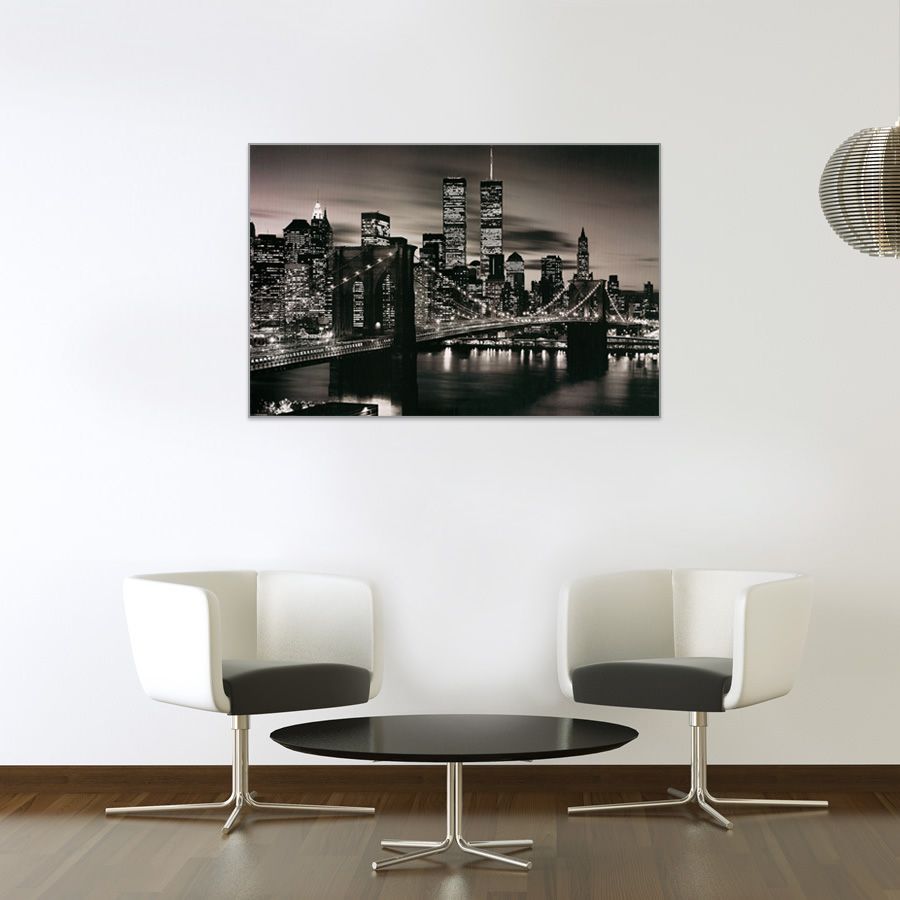 Artopweb Brooklyn - Brooklyn Bridge (B&W) Decorative MDF Panel (90x60cm)
