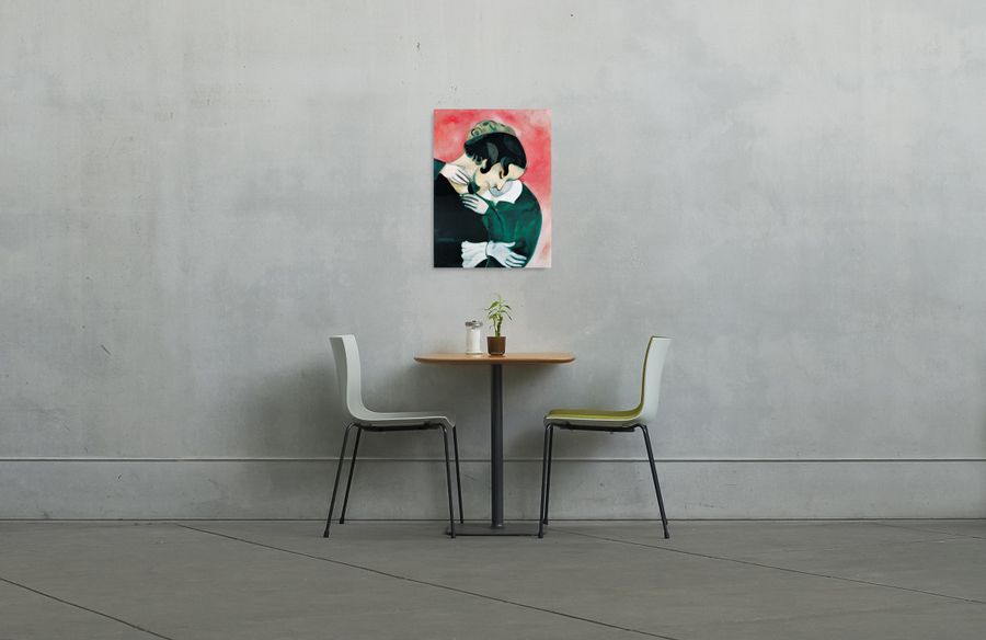 Artopweb Chagall - Gli Amanti Rosa Decorative MDF Panel (64x86cm)