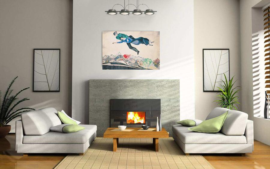 Artopweb Chagall - Sulla Città Decorative MDF Panel (90x60cm)