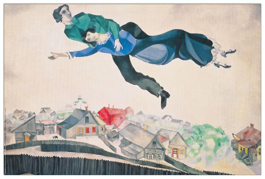 artopweb Chagall - Sulla Città Decorative MDF Panel (90x60cm)