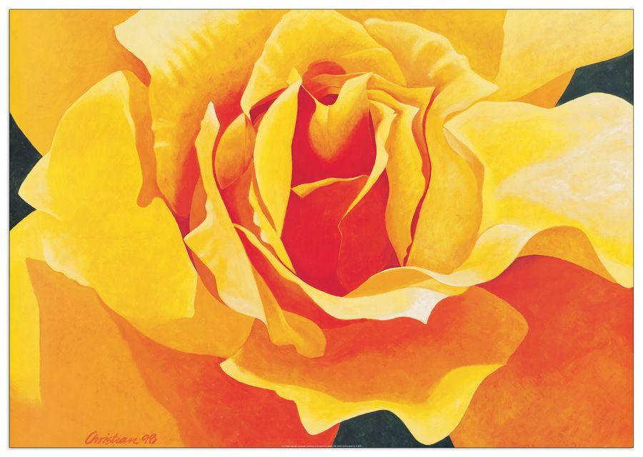 artopweb Christian - Honeymoon (Yellow Rose) Decorative MDF Panel (100x70cm)