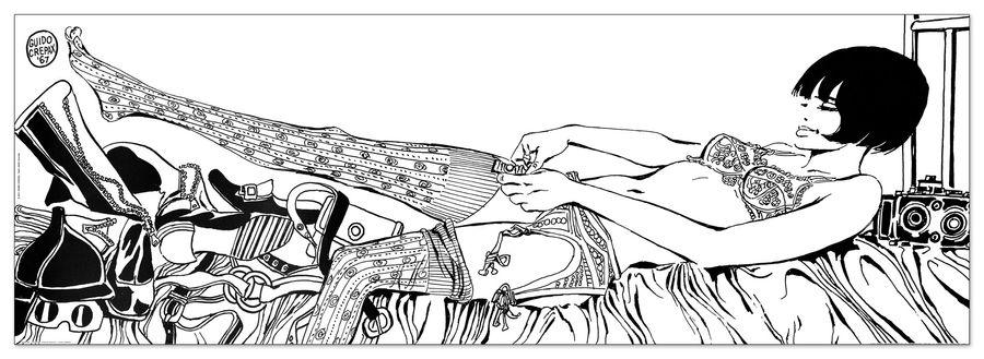 artopweb Crepax - Valentina: Cosa Mi Metto? Decorative MDF Panel (138x48cm)