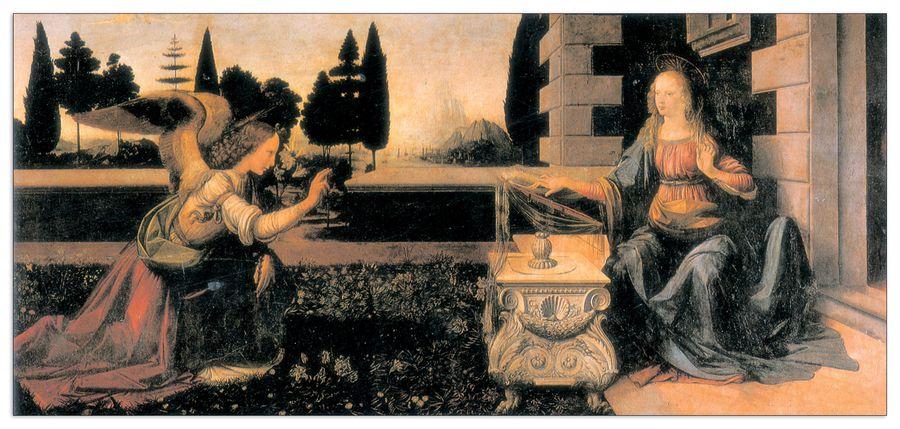 artopweb Da Vinci - Annunciazione Decorative MDF Panel (140x64cm)