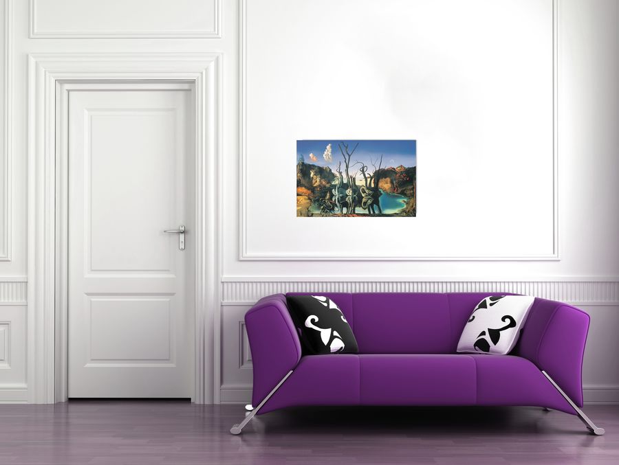 Artopweb DalÌ - Il Riflesso Dei Cigni Genera L'immagine Degli Elefanti 1937 Decorative MDF Panel (80x60cm)