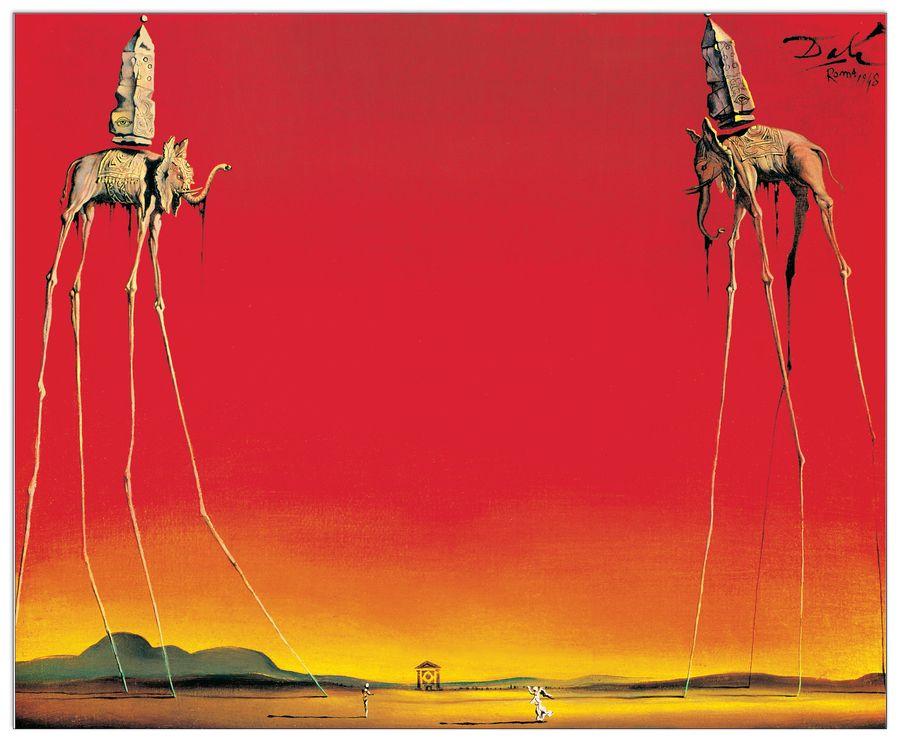 artopweb DalÌ - Les Elephants Decorative MDF Panel (68x55cm)