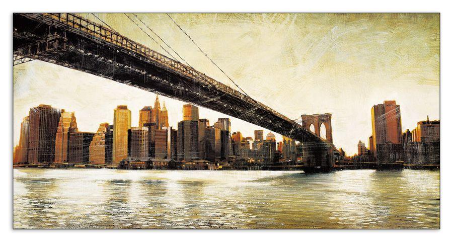 artopweb Daniels - Brooklyn Bridge View Decorative MDF Panel (138x70cm)
