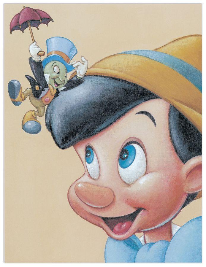 artopweb Disney - Pinocchio And Jiminy - Friendly Fun Decorative MDF Panel (28x35cm)
