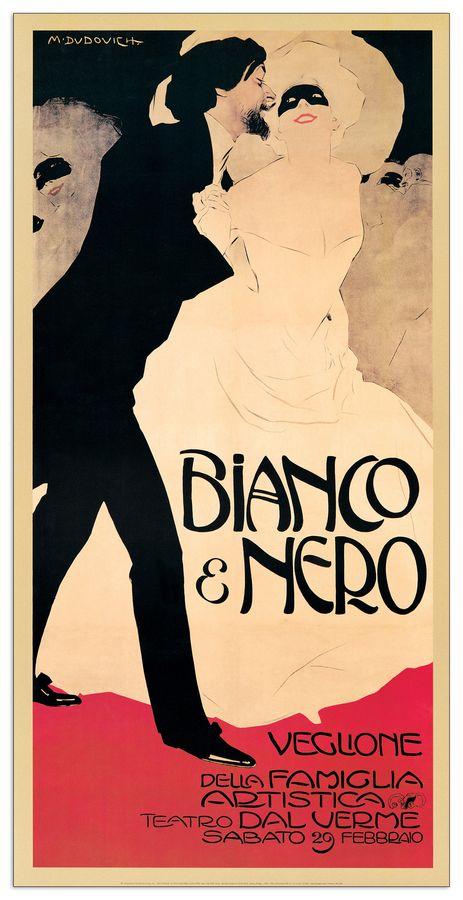 artopweb Dudovich - Bianco & Nero Decorative MDF Panel (45x90cm)