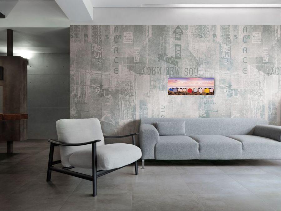 Artopweb Edwards - Winter Beach Huts Southwold Decorative MDF Panel (86x32cm)