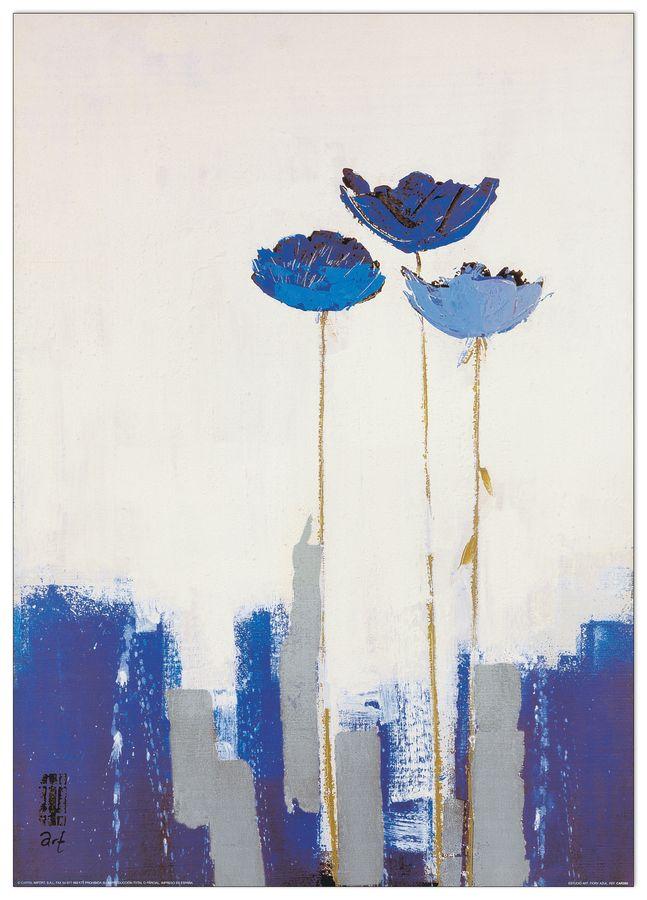 artopweb Estudio Art - Fiory Azul Decorative MDF Panel (50x70cm)