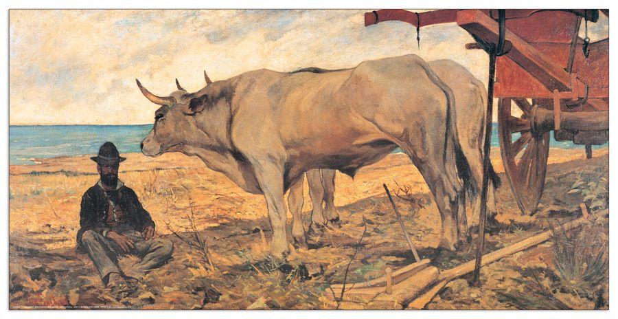 artopweb Fattori - Carro Rosso Decorative MDF Panel (100x50cm)