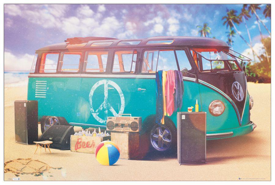 artopweb Freedom VW Camper van Decorative MDF Panel (90x60cm)