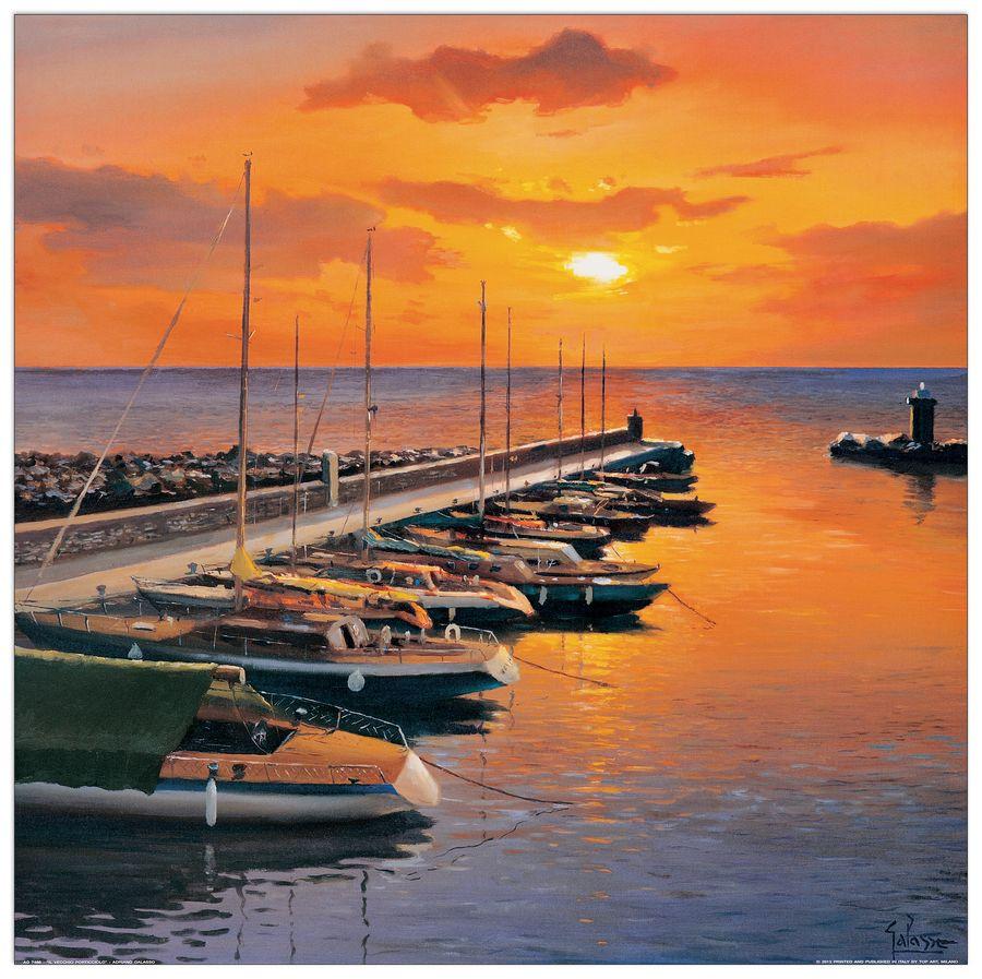 artopweb Galasso - Il Vecchio Porticciolo Decorative MDF Panel (50x50cm)