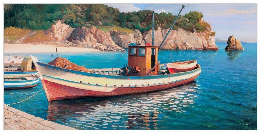 artopweb Galasso - Peschereccio Decorative MDF Panel (100x50cm)