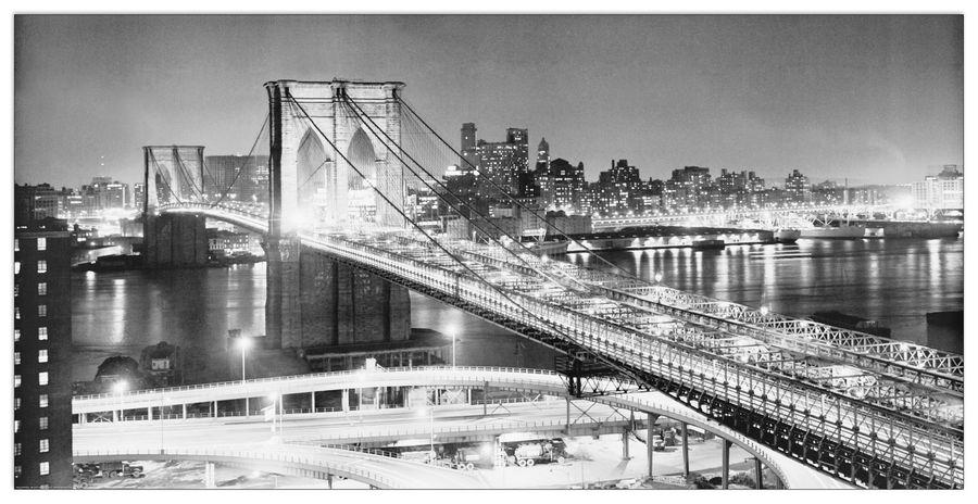 artopweb Gendreau - Brooklyn Bridge At Night Decorative MDF Panel (100x50cm)