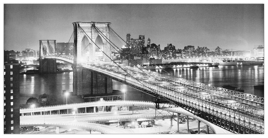 artopweb Gendreau - Brooklyn Bridge At Night Decorative MDF Panel (140x70cm)