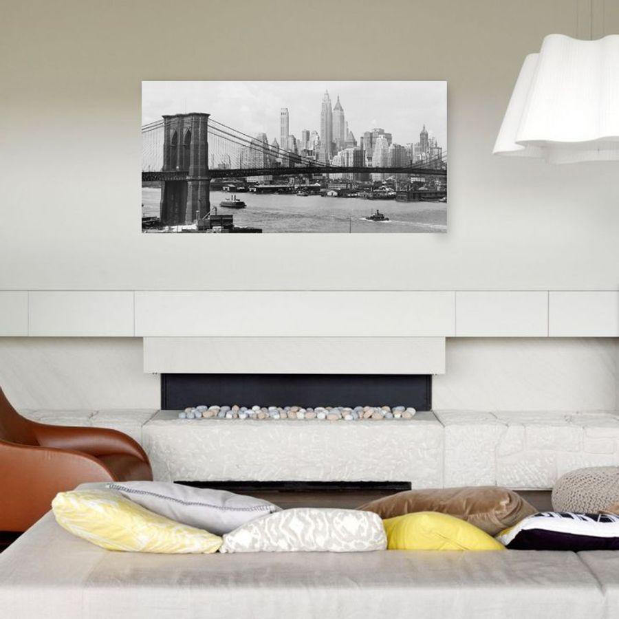 Artopweb Gendreau - Manhattan Skyline And Brooklyn Bridge Decorative MDF Panel (140x70cm)