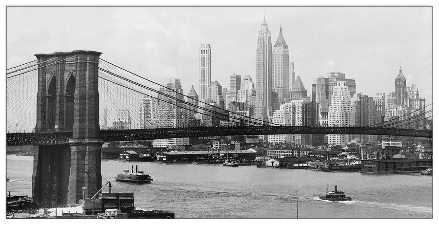 artopweb Gendreau - Manhattan Skyline And Brooklyn Bridge Decorative MDF Panel (140x70cm)