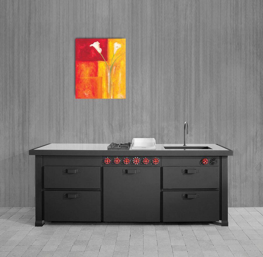 Artopweb Gohn - Callas Auf Warmen Rot Decorative MDF Panel (50x60cm)