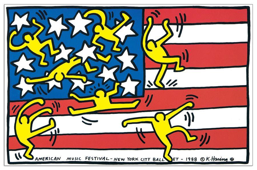 artopweb Haring - American Musical Festival Decorative MDF Panel (26x17cm)