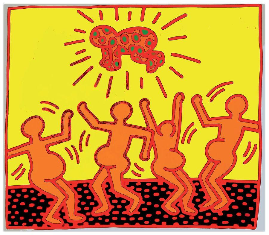 artopweb Haring - Dancing For Baby Decorative MDF Panel (60x50cm)