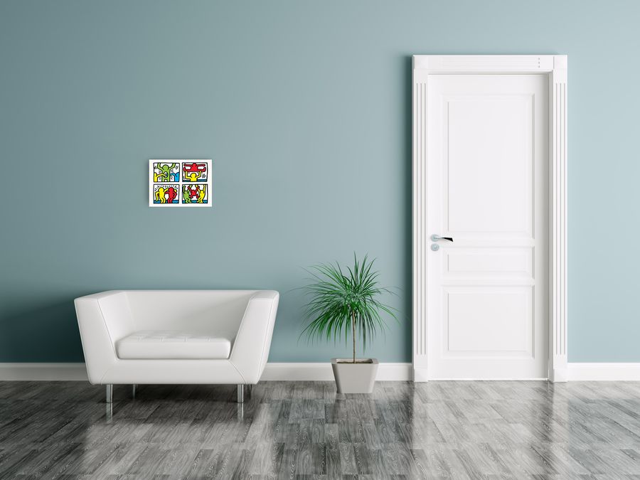 Artopweb Haring - Pop Shop Quad 1 1987 Decorative MDF Panel (36x27cm)