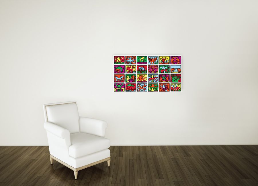 Artopweb Haring - Retrospect 1989 Decorative MDF Panel (92x50cm)