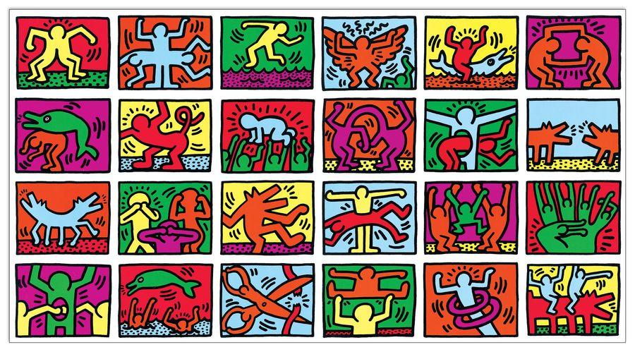 artopweb Haring - Retrospect 1989 Decorative MDF Panel (92x50cm)