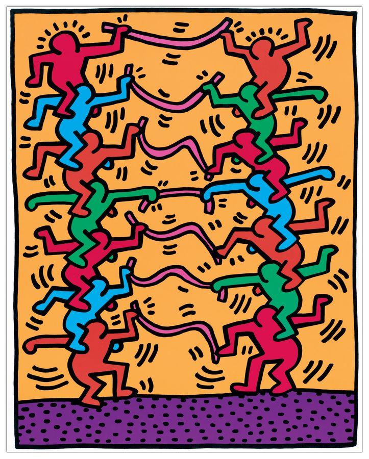 artopweb Haring - Senza Titolo 1985 Decorative MDF Panel (43x54cm)