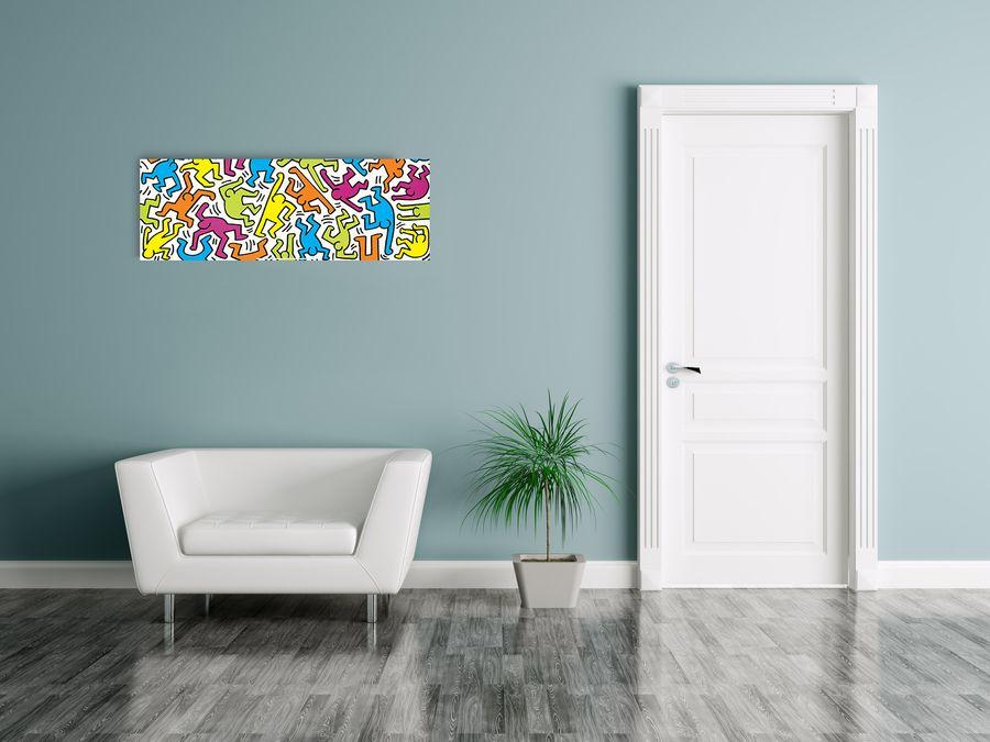 Artopweb Haring - Untitled 1983 Decorative MDF Panel (95x33cm)